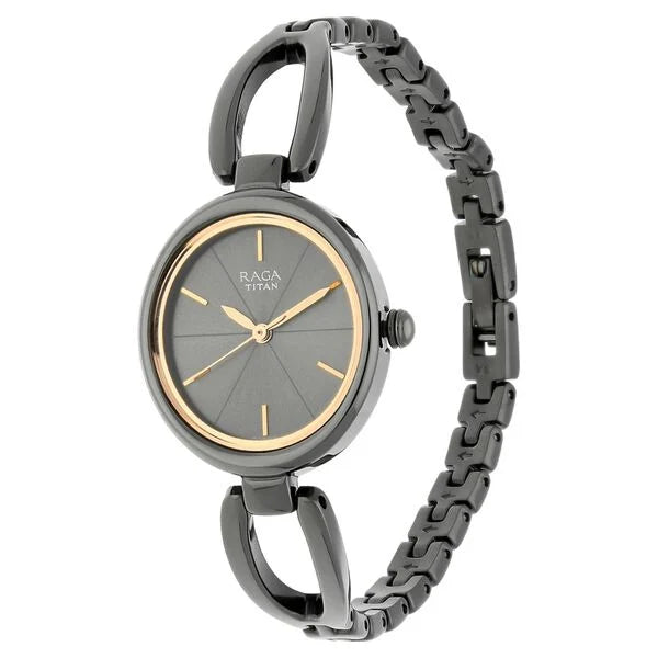 Titan 2579QM01 | Titan Raga Viva Anthracite Dial Women Watch With Metal Strap