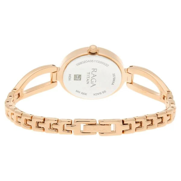 Titan 2579WM01 | Titan Raga Viva Rose Gold Dial Women Watch With Metal Strap