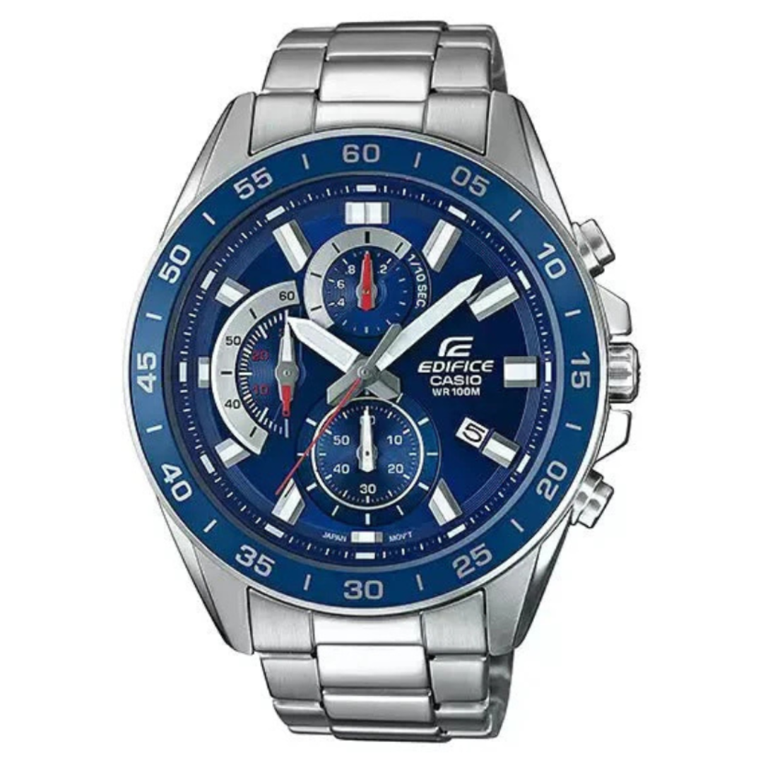 Casio EFV-550D-2AVUDF ED555 | Edifice Men Quartz Blue Dial Analog Stainless Steel Watch