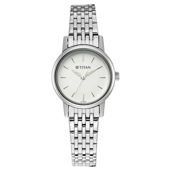 Titan 2593SM04 | Titan Quartz Analog Silver Dial Metal Strap Watch for Women