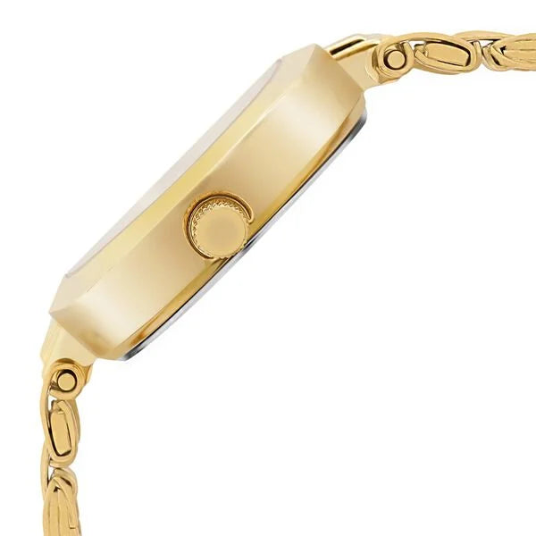 Titan 2598YM01 | Titan Quartz Analog Champagne Dial Golden Stainless Steel Strap Watch For Women