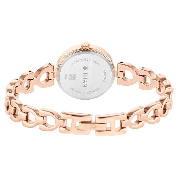 Titan 2601WM04 | Titan Lagan Brown Dial Analog Metal Strap Watch for Women