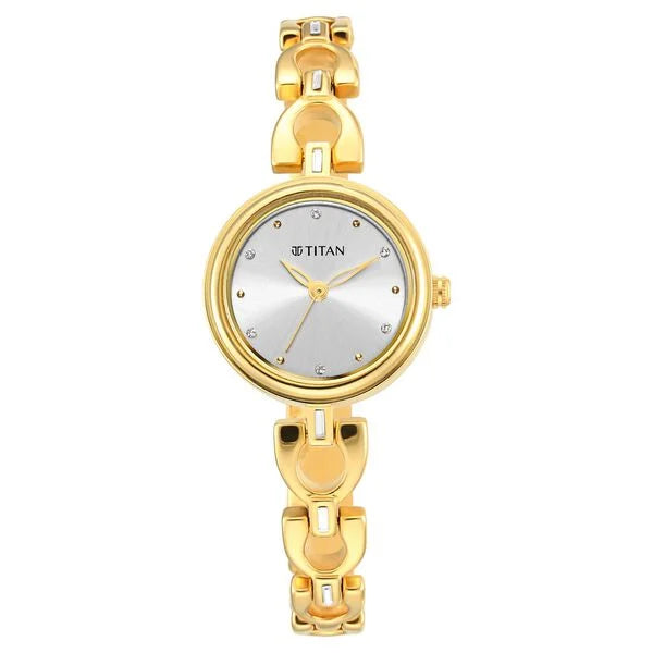 Titan 2601YM04 | Titan Lagan Silver Dial Analog Metal Strap Watch for Women