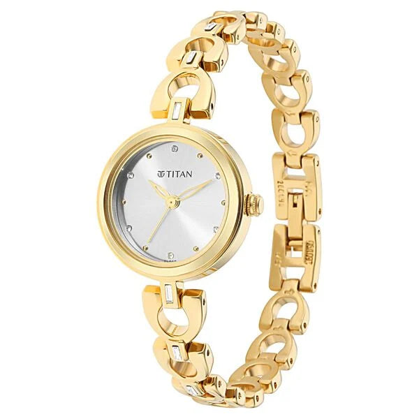 Titan 2601YM04 | Titan Lagan Silver Dial Analog Metal Strap Watch for Women