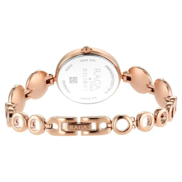 Titan 2606KM01 | Titan Raga Delight Two Toned Dial Analog Metal Strap Watch for Women