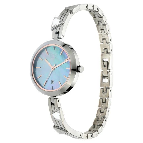 Titan 2606QM01 | Titan Raga Viva Mother of Pearl Dial Analog with Date Metal Strap Watch for Women