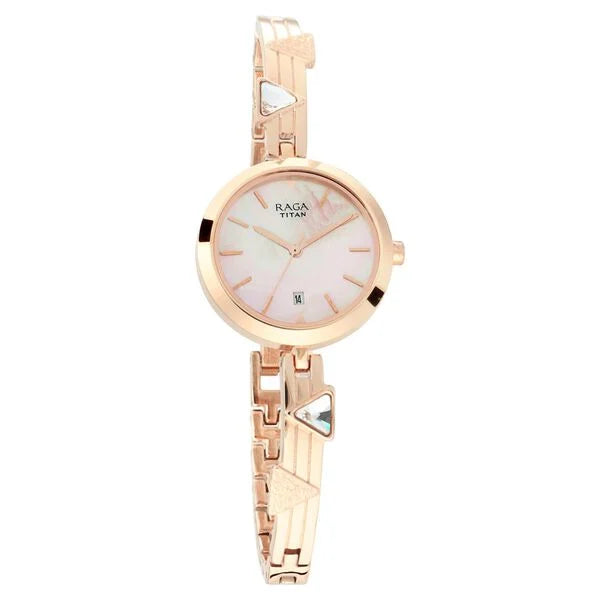 Titan 2606WM04 | Titan Raga Viva Mother of Pearl Dial Women Watch With Metal Strap