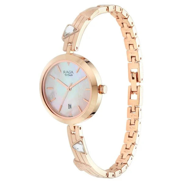 Titan 2606WM04 | Titan Raga Viva Mother of Pearl Dial Women Watch With Metal Strap