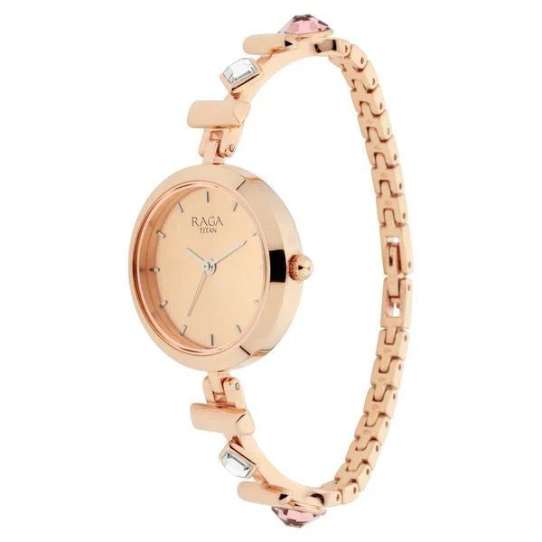 Titan 2606WM06 | Titan Raga Facets Rose Gold Dial Women Watch With Stainless Steel Strap