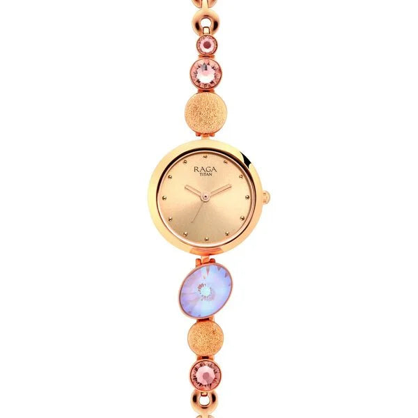 Titan 2606WM08 | Raga Women's Charm: Elegant Mother of Pearl Dial with Ornate Strap Watch
