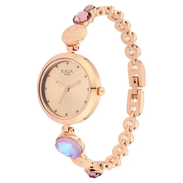 Titan 2606WM08 | Raga Women's Charm: Elegant Mother of Pearl Dial with Ornate Strap Watch