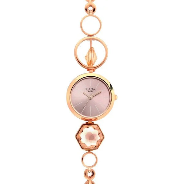Titan 2606WM09 | Raga Women's Grace Watch: Mother of Pearl Dial & Ornate Bracelet