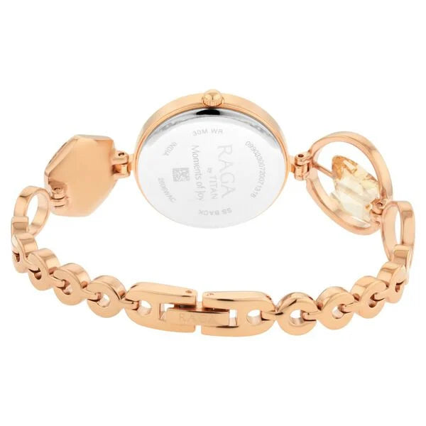 Titan 2606WM09 | Raga Women's Grace Watch: Mother of Pearl Dial & Ornate Bracelet