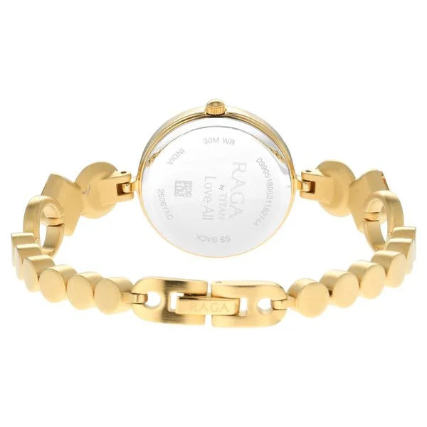 Titan 2606YM08 | Titan Raga Love All Champagne Dial Analog Metal Strap Watch for Women