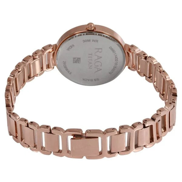 Titan 2608WM01 | Raga Women's Sundial Gold Elegance: The Timeless Statement Watch
