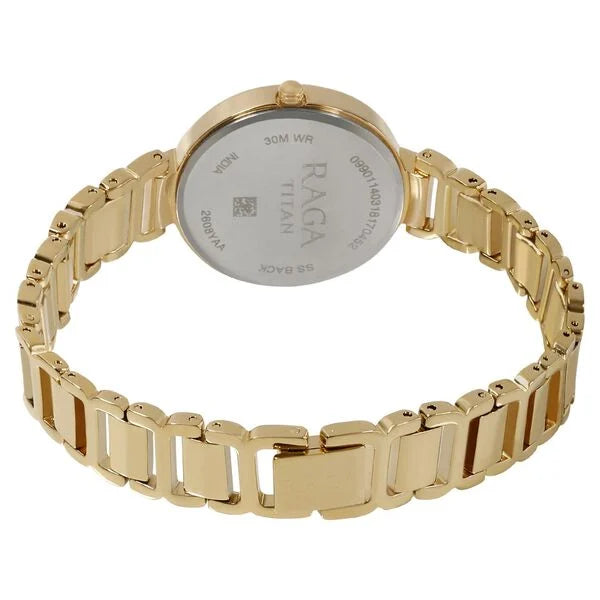 Titan 2608YM01 | Titan Raga Viva Champagne Dial Women Watch With Metal Strap