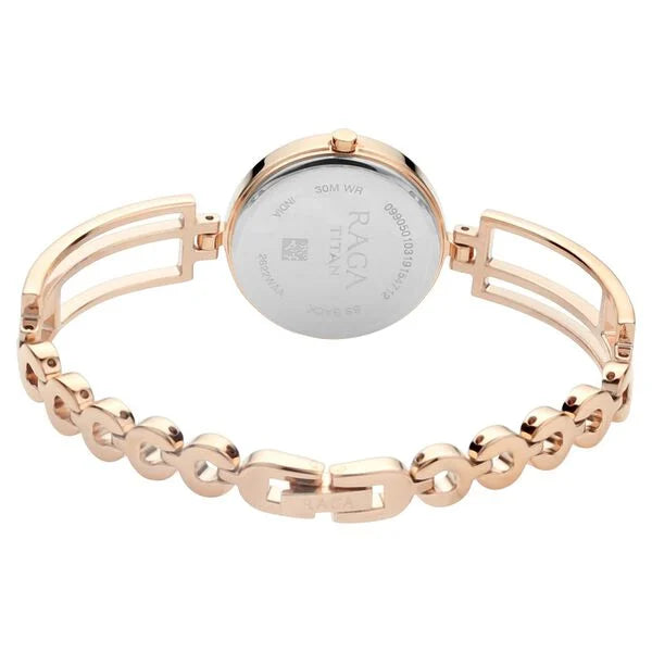Titan 2622WM01 | Titan Raga Viva Rose Gold Metal Analog Strap Watch for Women
