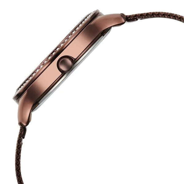 Titan 2634QM01 | Titan Purple Glam It Up Brown Dial Analog with Date Stainless Steel Strap Watch for Women
