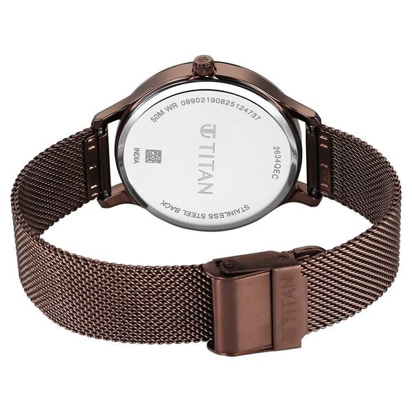 Titan 2634QM03 | Titan Purple Superheads Quartz Analog Brown Dial Brown Stainless Steel Strap Watch For Women