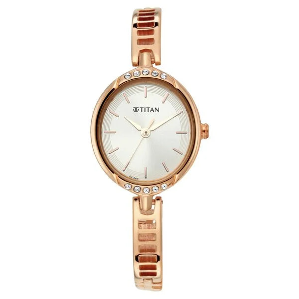 Titan 2637WM01 | Titan Quartz Analog Silver Dial Metal Strap Watch for Women