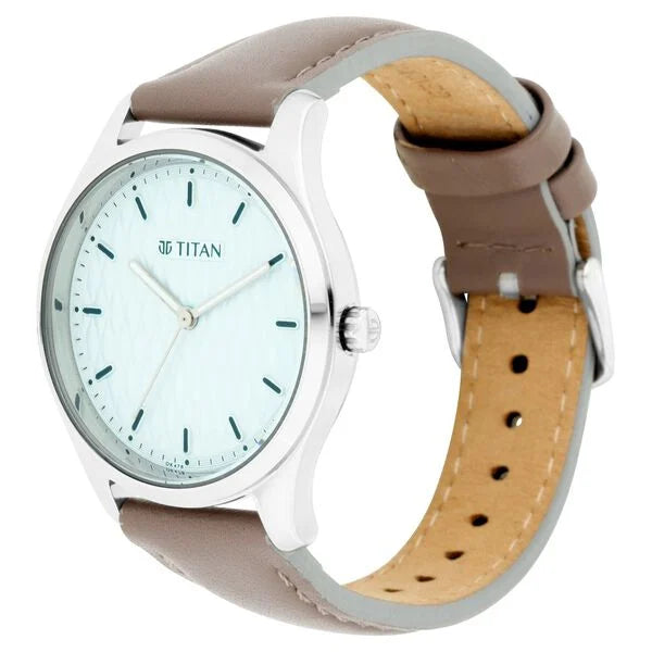 Titan 2639SL05 | Titan Workwear Blue Dial Women Watch With Leather Strap