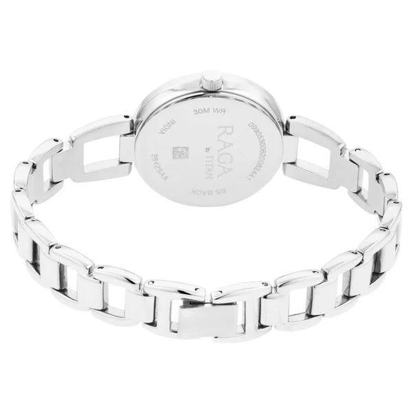 Titan 2642SM01 | Titan Raga Viva Grey Dial Analog with Date Silver Metal Strap Watch for Women
