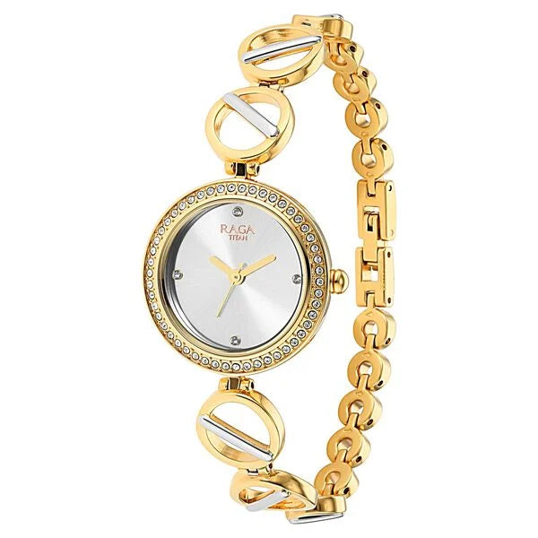 Titan 2643BM01 | Titan Raga Viva Silver Dial Women Watch With Metal Strap