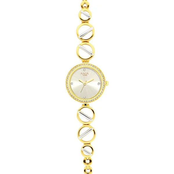 Titan 2643BM01 | Titan Raga Viva Silver Dial Women Watch With Metal Strap