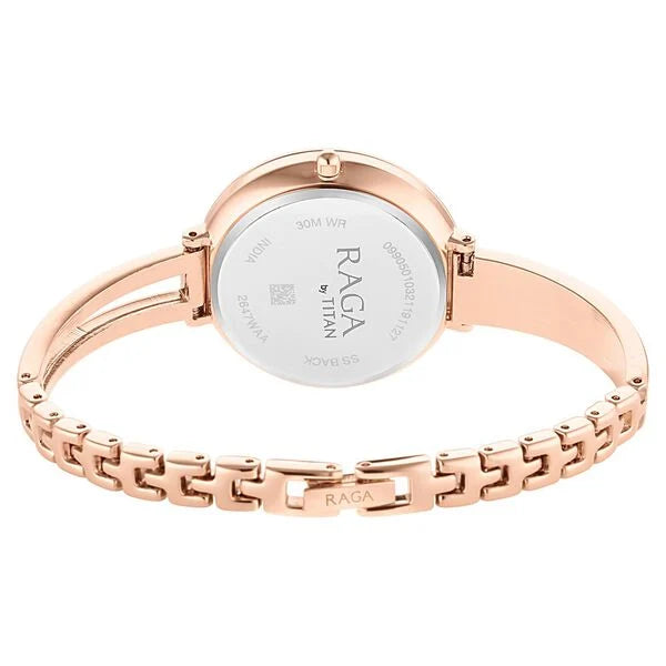 Titan 2647WM01 | Titan Raga Viva Quartz Analog Rose Gold Dial Rose Gold Metal Strap Watch For Women