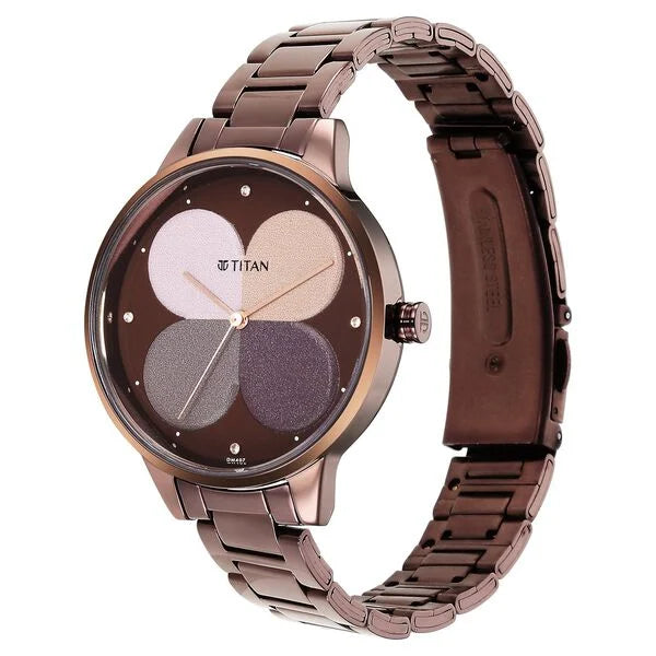 Titan 2648QM01 | Titan Women's Purple Allure Watch: Floral Mosaic Dial & Sleek Strap