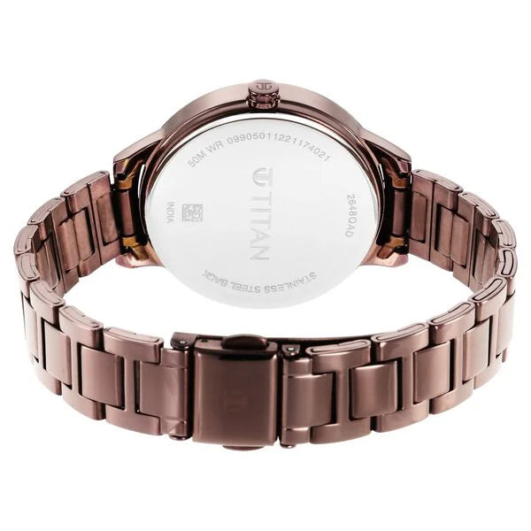 Titan 2648QM01 | Titan Women's Purple Allure Watch: Floral Mosaic Dial & Sleek Strap