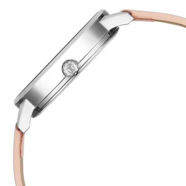 Titan 2648SL03 | Titan Women's Precision Simplicity Watch: Silver Gradient Dial with Leather Strap
