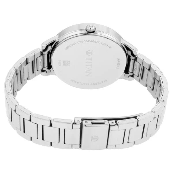 Titan 2648SM01 | Titan Women's Precision Simplicity Watch: Blue Gradient Dial with Metal Strap