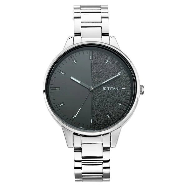 Titan 2648SM02 | Titan Women's Precision Simplicity Watch: Black Gradient Dial with Metal Strap