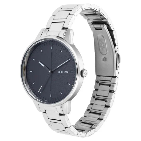 Titan 2648SM02 | Titan Women's Precision Simplicity Watch: Black Gradient Dial with Metal Strap