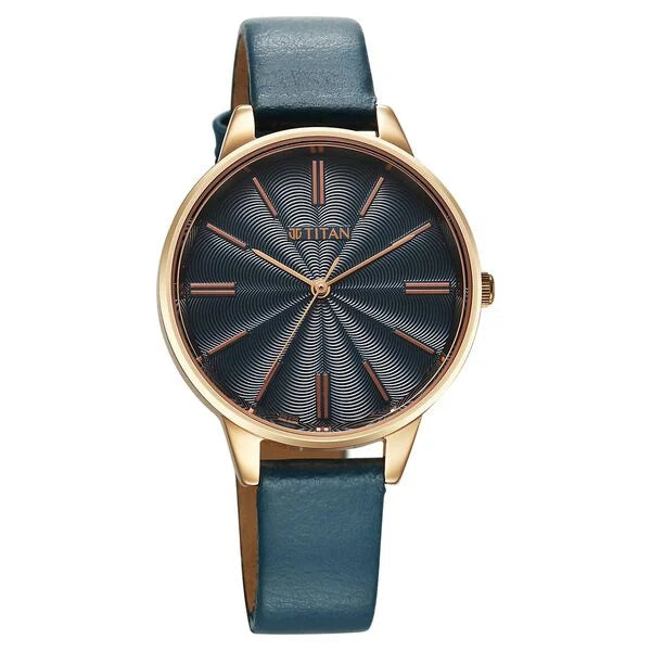 Titan 2648WL08 | Titan Neo Quartz Analog Blue Dial Leather Strap Watch For Women
