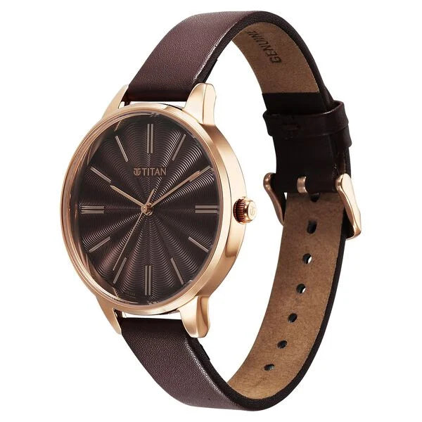 Titan 2648WL09 | Titan Neo Quartz Analog Maroon Dial Leather Strap Watch For Women