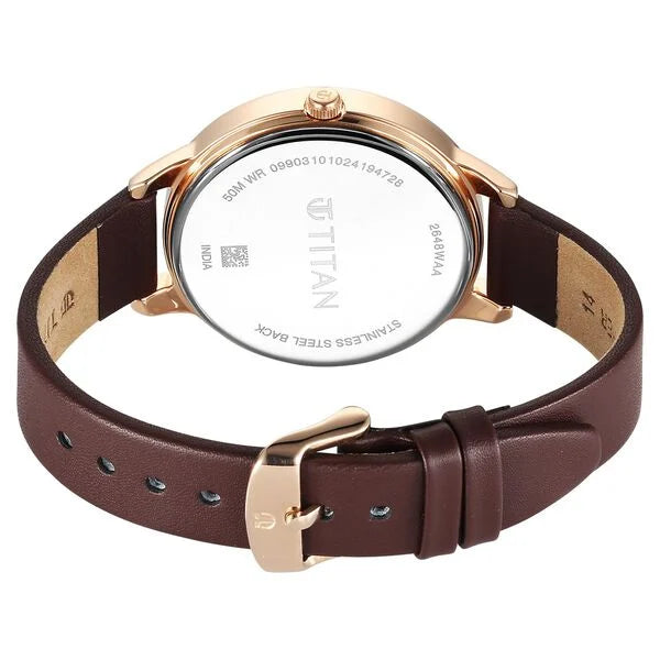 Titan 2648WL09 | Titan Neo Quartz Analog Maroon Dial Leather Strap Watch For Women