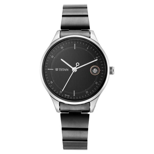 Titan 2649KM01 | Titan Workwear Silver Dial Women Watch With Stainless Steel Strap