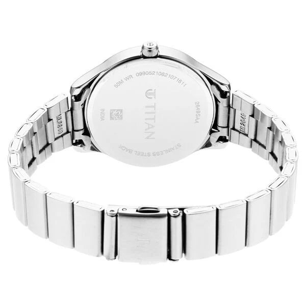 Titan 2649SM01 | Titan Workwear Black Dial Women Watch With Stainless Steel Strap
