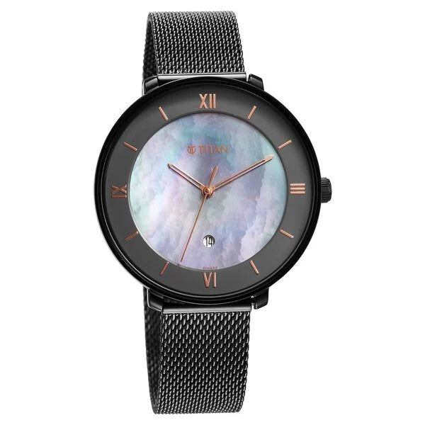 Titan 2651QM04 | Titan Workwear Mother Of Pearl Dial Stainless Steel Strap Watch for Women