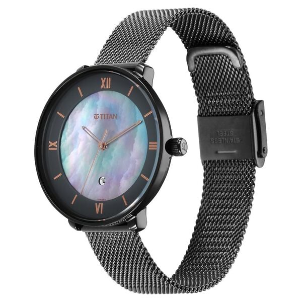Titan 2651QM04 | Titan Workwear Mother Of Pearl Dial Stainless Steel Strap Watch for Women