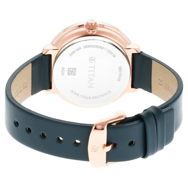 Titan 2651WL02 | Titan Women's Svelte Black: Multi-Function Watch with Leather Strap