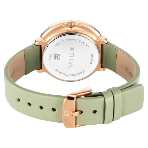 Titan 2651WL09 | Titan Neo Quartz Multifunction White Dial Leather Strap Watch for Women