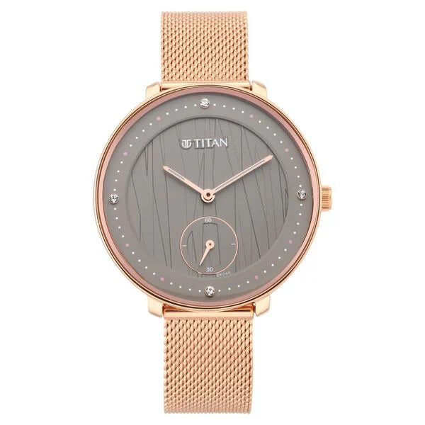 Titan 2651WM01 | Titan Workwear Black Dial Women Watch With Stainless Steel Strap