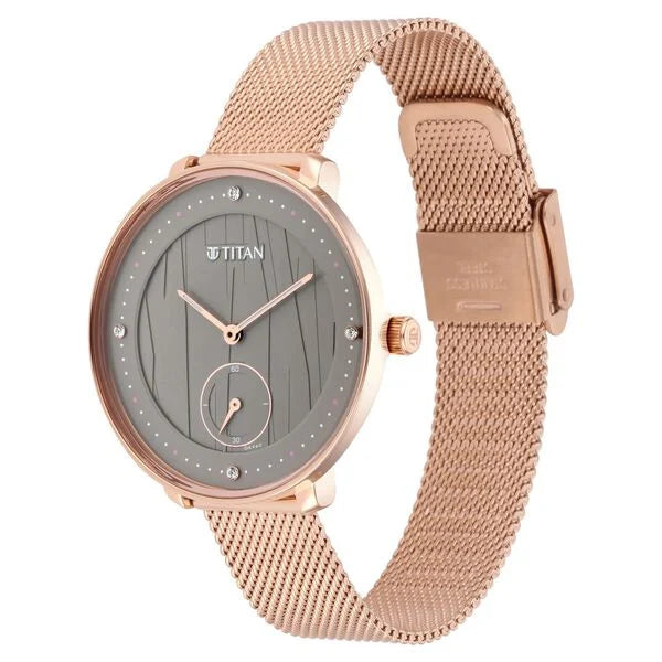 Titan 2651WM01 | Titan Workwear Black Dial Women Watch With Stainless Steel Strap