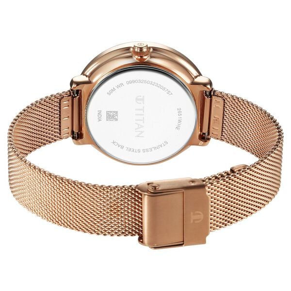 Titan 2651WM10 | Titan Workwear Mother Of Pearl Dial Analog with Date Stainless Steel Strap watch for Women
