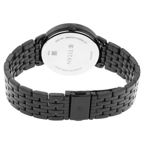 Titan 2652NM01 | Titan Women's Regal: Roman Numeral Black Dial & Metal Strap Watch