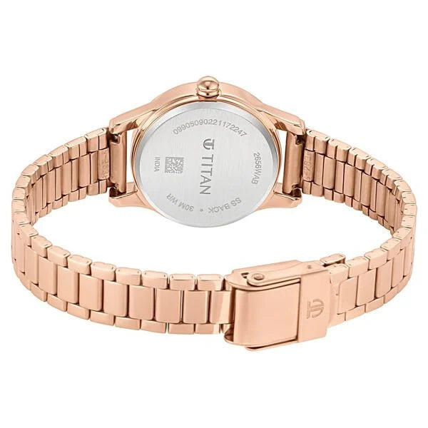 Titan 2656WM01 | Titan Women's Lagan Watch: Rose Gold Accents & Refined Elegance - 25 mm Dial Size - Small Dial