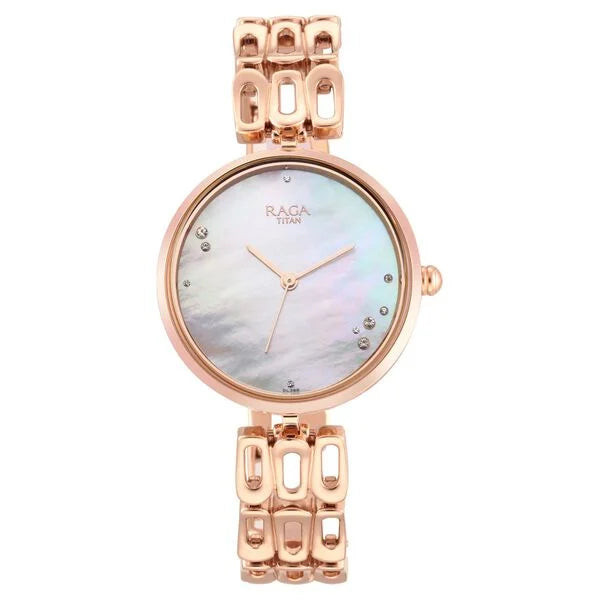 Titan 2659WM01 | Titan Raga Chic Mother Of Pearl Dial Women Watch With Metal Strap